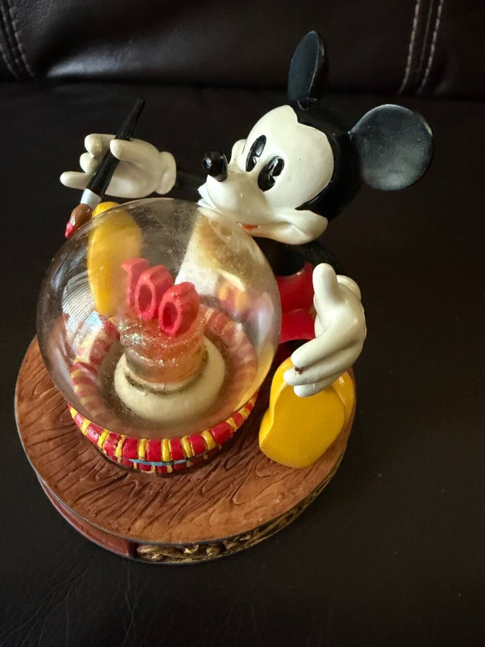 Vintage Disney Mickey Mouse "100 Years of Magic" Mini Snow Globe 2001